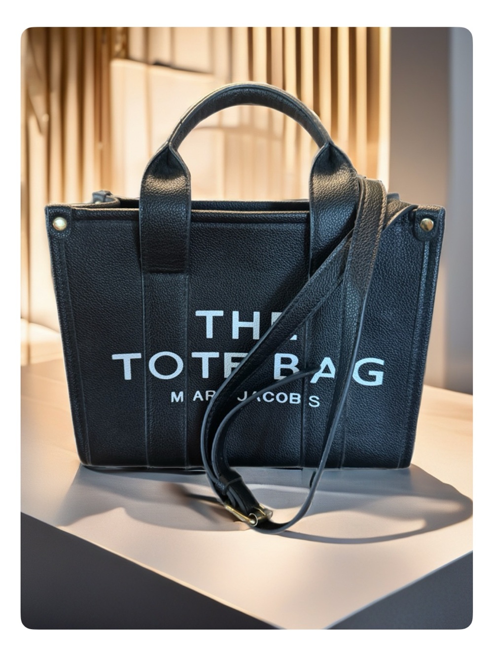 NOT REAL  Marc Jacobs Black 'The Tote Bag' Satchel - Picture 2 of 5
